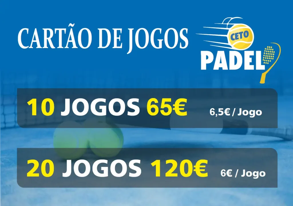 cartao de jogos padel